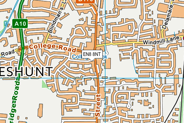 EN8 8NT map - OS VectorMap District (Ordnance Survey)