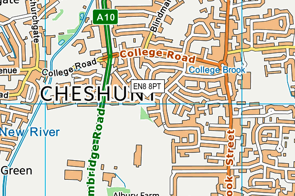 EN8 8PT map - OS VectorMap District (Ordnance Survey)