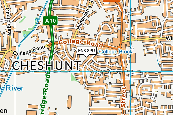 EN8 8PU map - OS VectorMap District (Ordnance Survey)