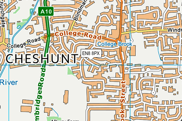 EN8 8PX map - OS VectorMap District (Ordnance Survey)