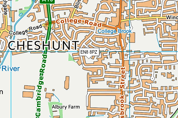 EN8 8PZ map - OS VectorMap District (Ordnance Survey)