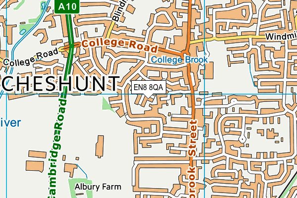 EN8 8QA map - OS VectorMap District (Ordnance Survey)