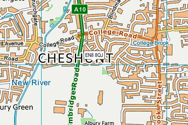 EN8 8QJ map - OS VectorMap District (Ordnance Survey)