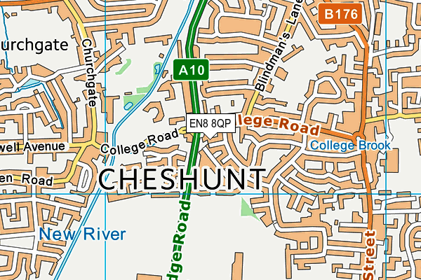 EN8 8QP map - OS VectorMap District (Ordnance Survey)