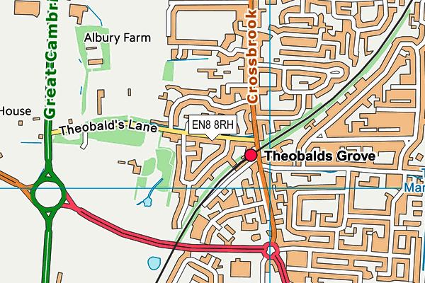 EN8 8RH map - OS VectorMap District (Ordnance Survey)