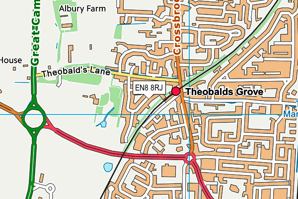 EN8 8RJ map - OS VectorMap District (Ordnance Survey)