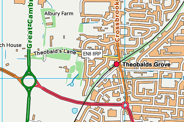 EN8 8RP map - OS VectorMap District (Ordnance Survey)