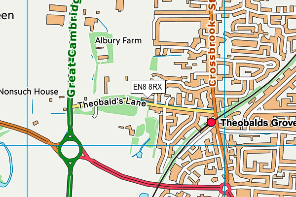 EN8 8RX map - OS VectorMap District (Ordnance Survey)