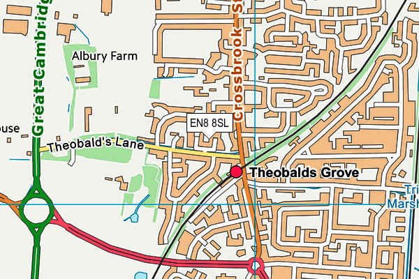 EN8 8SL map - OS VectorMap District (Ordnance Survey)