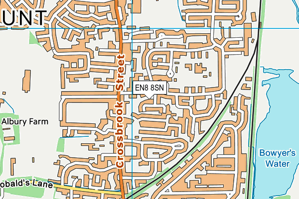 EN8 8SN map - OS VectorMap District (Ordnance Survey)