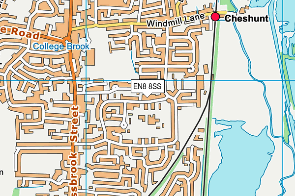 Downfield Primary School map (EN8 8SS) - OS VectorMap District (Ordnance Survey)