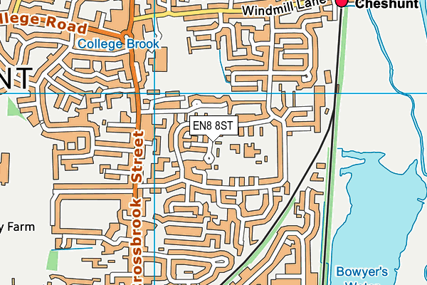 EN8 8ST map - OS VectorMap District (Ordnance Survey)