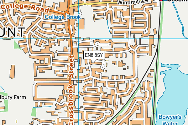 EN8 8SY map - OS VectorMap District (Ordnance Survey)