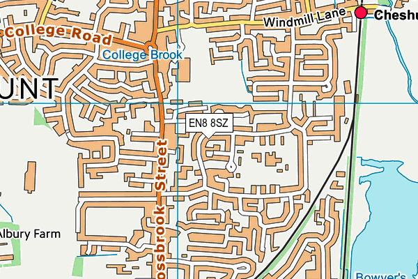 EN8 8SZ map - OS VectorMap District (Ordnance Survey)