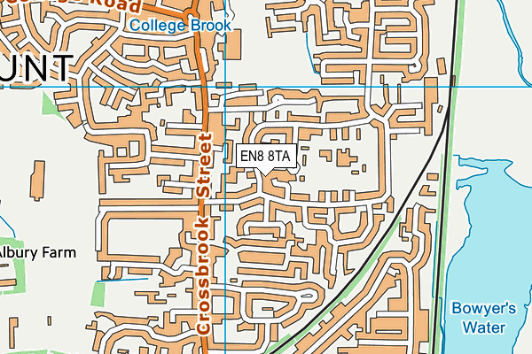 EN8 8TA map - OS VectorMap District (Ordnance Survey)