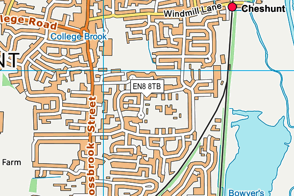 EN8 8TB map - OS VectorMap District (Ordnance Survey)