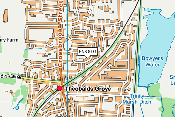 EN8 8TG map - OS VectorMap District (Ordnance Survey)