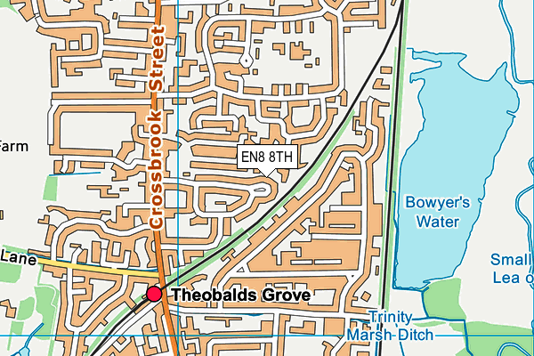 EN8 8TH map - OS VectorMap District (Ordnance Survey)