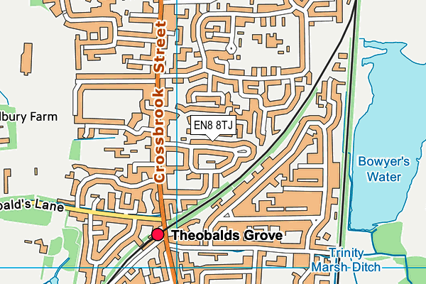 EN8 8TJ map - OS VectorMap District (Ordnance Survey)