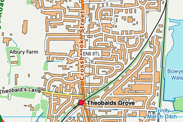 EN8 8TL map - OS VectorMap District (Ordnance Survey)