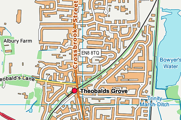 EN8 8TQ map - OS VectorMap District (Ordnance Survey)