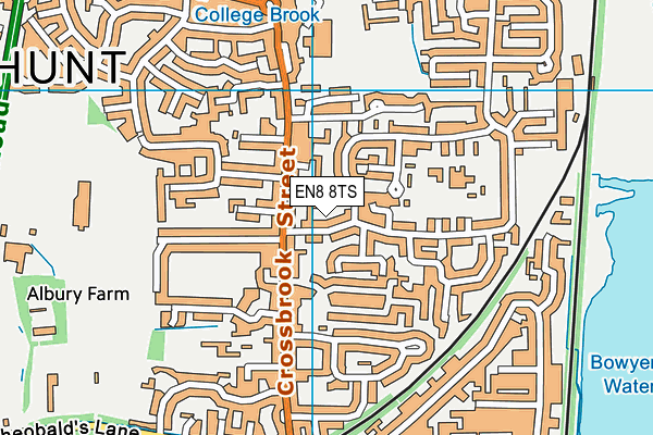 EN8 8TS map - OS VectorMap District (Ordnance Survey)