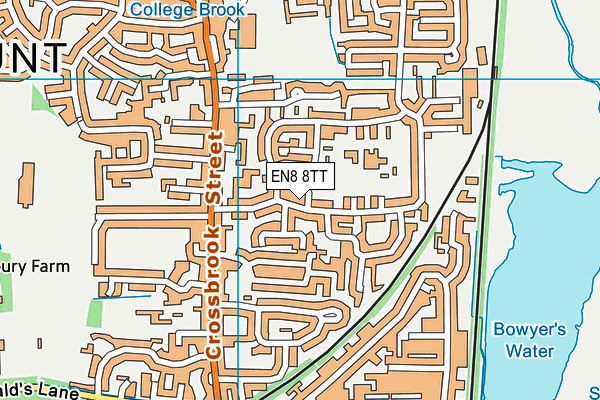 EN8 8TT map - OS VectorMap District (Ordnance Survey)
