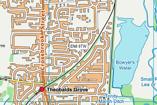 EN8 8TW map - OS VectorMap District (Ordnance Survey)