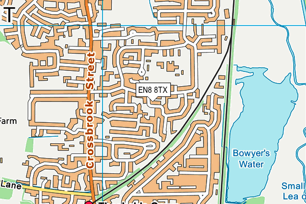 EN8 8TX map - OS VectorMap District (Ordnance Survey)