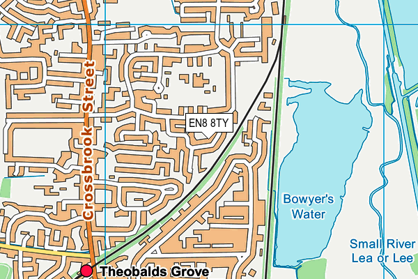 EN8 8TY map - OS VectorMap District (Ordnance Survey)