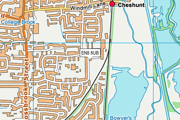 EN8 8UB map - OS VectorMap District (Ordnance Survey)