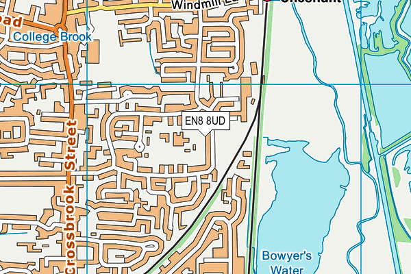 EN8 8UD map - OS VectorMap District (Ordnance Survey)