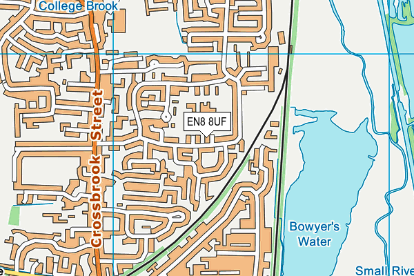 EN8 8UF map - OS VectorMap District (Ordnance Survey)