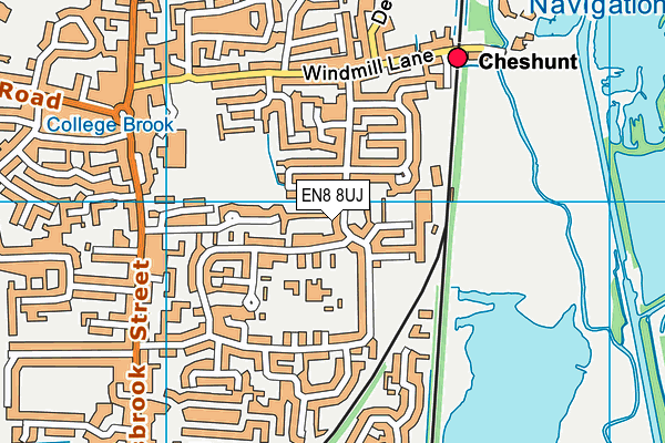 EN8 8UJ map - OS VectorMap District (Ordnance Survey)