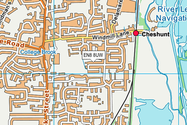 EN8 8UW map - OS VectorMap District (Ordnance Survey)