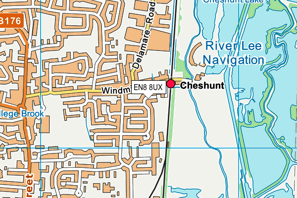 EN8 8UX map - OS VectorMap District (Ordnance Survey)