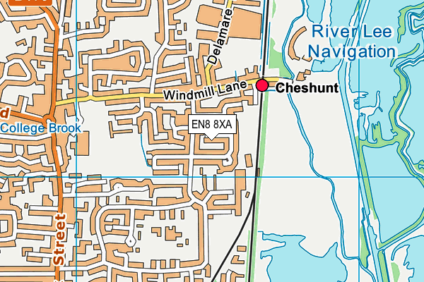 EN8 8XA map - OS VectorMap District (Ordnance Survey)