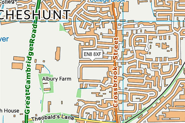 EN8 8XF map - OS VectorMap District (Ordnance Survey)