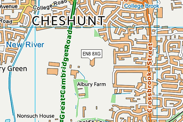 EN8 8XG map - OS VectorMap District (Ordnance Survey)