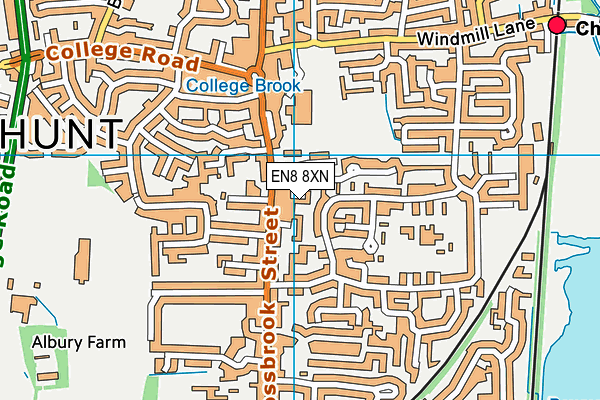 EN8 8XN map - OS VectorMap District (Ordnance Survey)