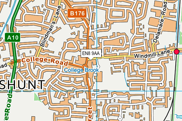 EN8 9AA map - OS VectorMap District (Ordnance Survey)