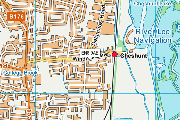 EN8 9AE map - OS VectorMap District (Ordnance Survey)