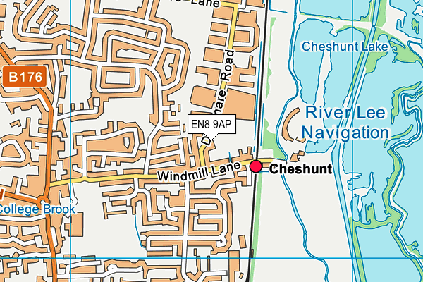 EN8 9AP map - OS VectorMap District (Ordnance Survey)