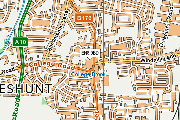 EN8 9BD map - OS VectorMap District (Ordnance Survey)