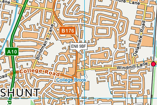 EN8 9BF map - OS VectorMap District (Ordnance Survey)