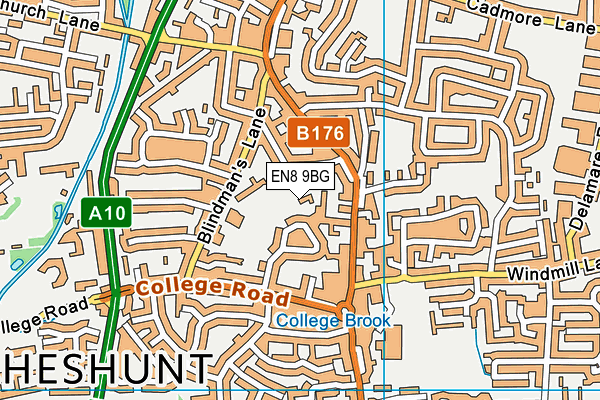EN8 9BG map - OS VectorMap District (Ordnance Survey)