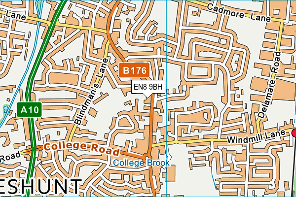 EN8 9BH map - OS VectorMap District (Ordnance Survey)