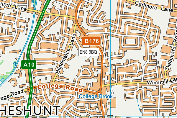 EN8 9BQ map - OS VectorMap District (Ordnance Survey)