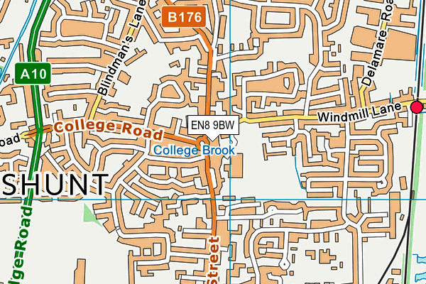 EN8 9BW map - OS VectorMap District (Ordnance Survey)