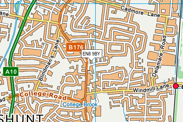 EN8 9BY map - OS VectorMap District (Ordnance Survey)